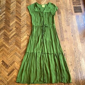 Anthropologie Maeve Green Midori Duster Dress